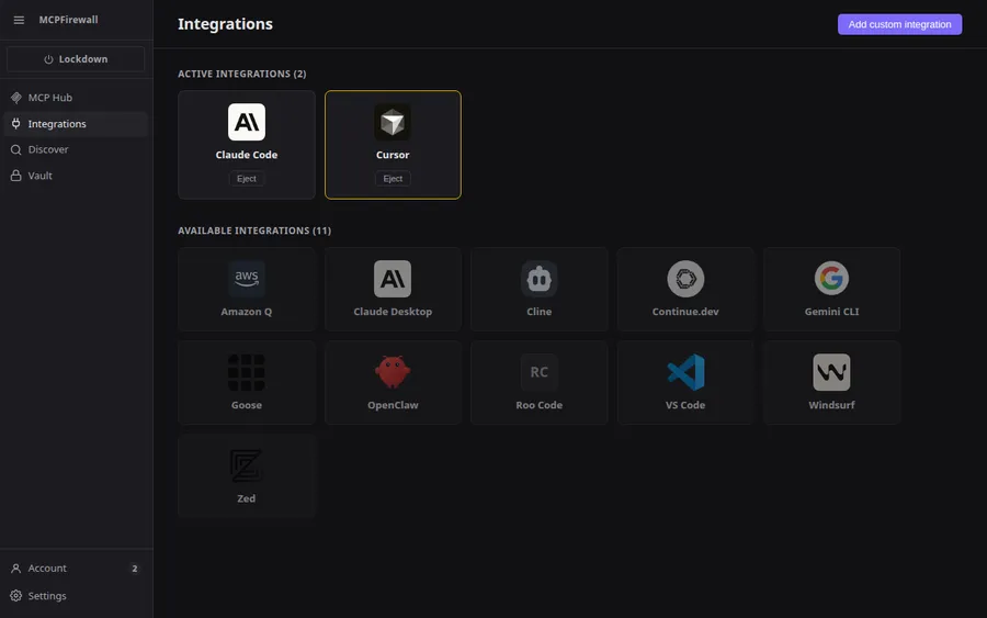 All MCP servers and AI clients managed from one screen